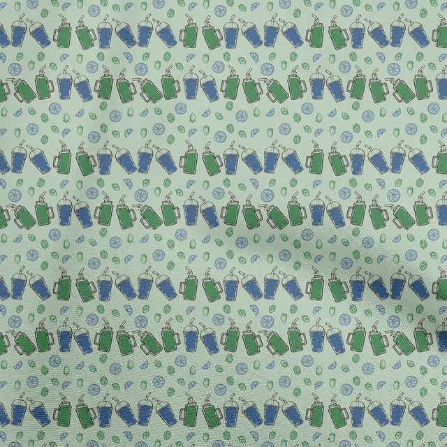 oneOone Rayon Light Green Fabric Fruits Sewing Craft Projects Fabric Prints By Yard 56 Inch Wide