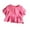 Hot Pink, variant on Ltctricy Girls' Summer Tops Toddler Soft Cotton Ruffle Short Sleeve Crew Neck Babydoll Tunic Tees Casual Peplum Blouses