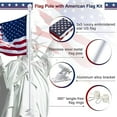 thumbnail image 2 of OLIYNEDY Flag Pole with 3x5 Embroidered American Flag and Bracket, 5FT Tangle Free Metal House FlagPole Kit for Outside (White), 2 of 6