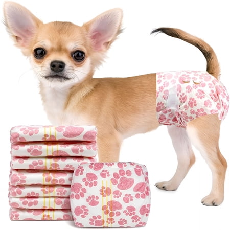 GASTROPOD 16 Count Disposable Dog Diapers Female XX-Small, Super Absorbent Puppy Diapers with Adjustable Tail Hole, Wetness Indicator