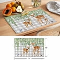 thumbnail image 6 of Spring Botanical Placemats Set of 4 Green Leaves Deers Birds Flowers Gray Plaid Place Mats Indoor Wipeable Table Mats Washable Dining Table Placemats for Kitchen Holiday Party Home Decor 13x19 Inch, 6 of 9