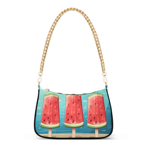 Ice Cream WatermelonWomen Small Shoulder Bag Crossbody Tote Hobo Bags Purse Clutch Handbags with Chain Strap for Women