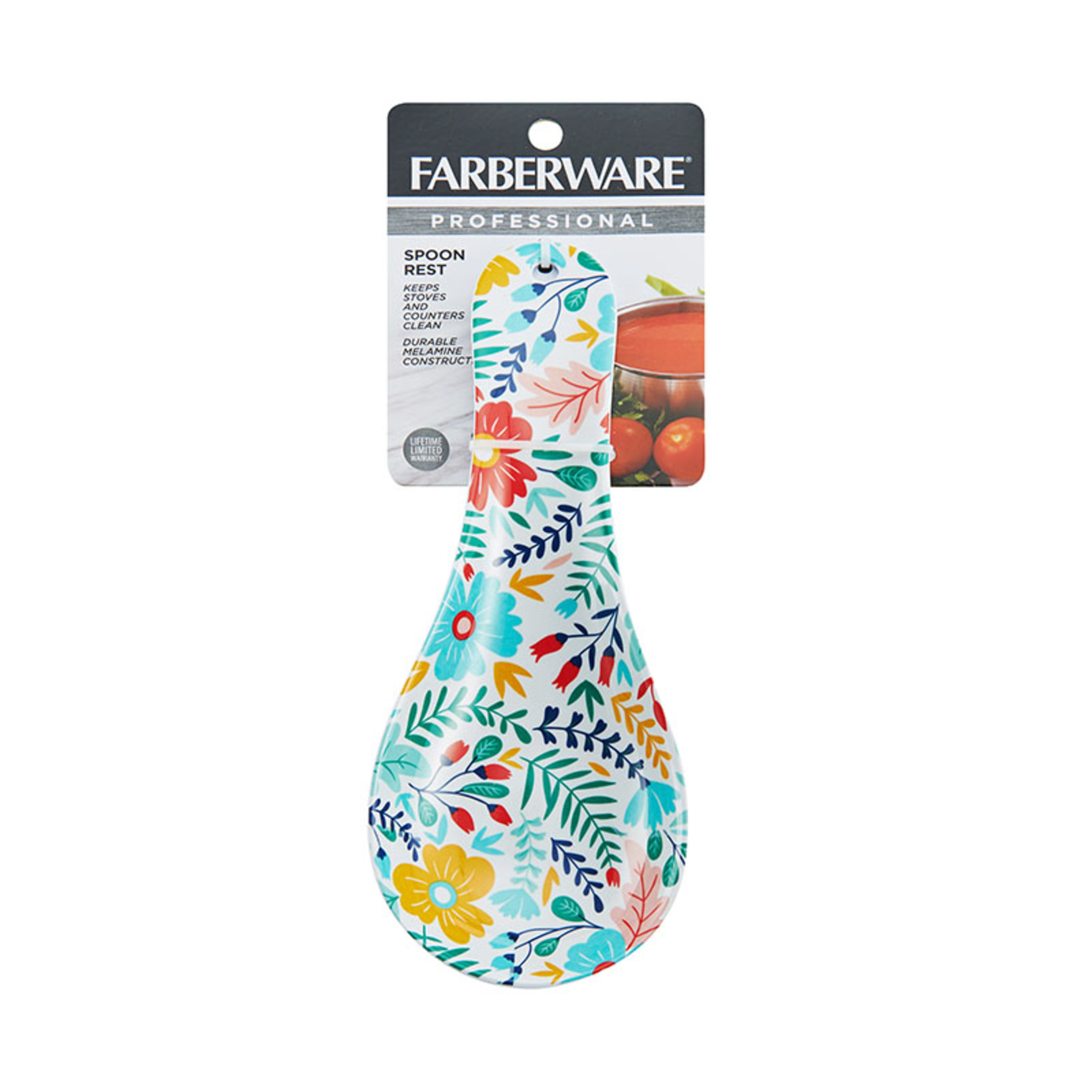 Farberware Professional Floral Pattern Melamine Spoon Rest