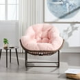 thumbnail image 7 of HONEY HOME Outdoor Papasan Rocking Chair, Oversized Indoor Rocking Chair with Cushion, Rattan Wicker Egg Chairs with Steel Frame, Porch Rocker Chairs Furniture for Garden Lawn Bedroom Living Room, 7 of 7