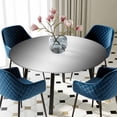 thumbnail image 5 of Elastic Fitted Round Tablecloth, Black Ombre Waterproof Stretch Table Cover for 45"-54" Tables, Black Grey White Gradient Modern Abstract Art Washable Outdoor Tablecloths for Patio, Picnic, Camping, 5 of 9