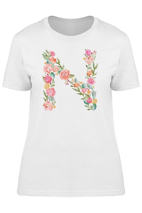 The Letter N With Flowers Tee Women's -Image by Shutterstock