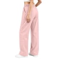 thumbnail image 5 of Lcvrioyc Wide Leg Pants for Women High Waisted Loose Pants Business Work Trousers with Pockets Fall Outfits(Pink,Medium), 5 of 7