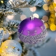 thumbnail image 5 of 4 Pieces Glitter Christmas Ball Ornaments, Rhinestone Sequin Christmas Decorations, Hanging Plastic Balls for Xmas Trees Wedding Party Holiday Decorations(3.15inches,Purple), 5 of 6