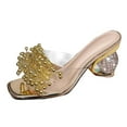 thumbnail image 7 of Mepaouo Women's Heeled Sandals Rhinestones Kitten Heels Mules Square Open Toe Slip on Dress Shoes, 7 of 7