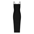 thumbnail image 7 of Wycnly Dresses for Women 2024 Sexy Spaghetti Strap Basic Bodycon Night Party Club Dresses Sleeveless One Line Neck Solid Summer Maxi Casual Dress Black M Clearance Clothes, 7 of 7