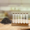 thumbnail image 4 of yuksok Creative Cereals Canister Glass Tubes with Wooden Holder Spice Rack for Kictchen 6 Tubes, 4 of 9