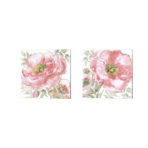 Metaverse Tre Sorelle Studios 'Poppy Romance' Canvas Art (Set of 2)