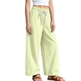 thumbnail image 5 of HAPIMO Girls Kids Drawstring Waist Wide Leg Pants Elastic Waist Lightweight Trousers with Pockets for Summer Yellow 6 Years, 5 of 8