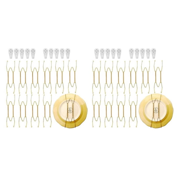 Stainless Steel Plate Hangers for Walls Compatible Decorative Plates Hooks Dish Diaplay Holder with 20 PCS Wall