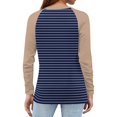thumbnail image 6 of Hearthz Womens Long Sleeve Tops Color Block V-Neck Button Henley Tops for Women Fitted Fall Basic Tops Fitted Raglan Sleeve Women's Top, 6 of 8