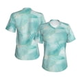 thumbnail image 3 of Yiaed Blue Marble Print Women's T Shirt V-Neck Short Sleeve Shirt Casual Breathable Tee Summer Tops-Small, 3 of 5