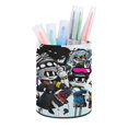 thumbnail image 1 of Drones Asesinos -theme Cylinder Pen Holder Pencil Organizer with Flannel Lining PVC Leather Material Cardboard Base for study work 10*8CM, 1 of 6