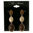 thumbnail image 2 of Drop Dangle Earrings With Brown Faceted Accents Gold-Tone, 2 of 2