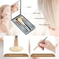 thumbnail image 6 of 5 Pack Travel Makeup Brush Set, travel make up brushes sets mini eye shadow kits small size eyeshadow case eyes makup brushed makeuo soft brushs basic cosmetic profesional tools (Sky Blue), 6 of 7