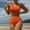 Orange, variant on Babysbule Bikinis for Women Fashion Women's Summer Solid Two Piece Swimwear One Shoulder Bathing Suit Split Swimsuit Sets