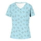 thumbnail image 4 of Fiudx Ropa de Mujer Moda Mujer Causal V-Cuello Impresión Blusa Manga Corta Camiseta Verano Tops, 4 of 4