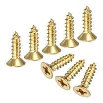 Uxcell 100-Pack Wood Screws, M3.5 x 12mm Brass Phillips Flat Head