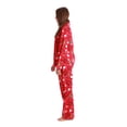 thumbnail image 2 of #followme Printed Flannel Button Front PJ Pant Set (Red - Merry Christmas, X-large), 2 of 3
