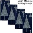thumbnail image 4 of Newbridge Navy Blue and Silver Fancy Metallic Christmas Trees 52 x 52 inch Square Fabric Tablecloth, 4 of 8