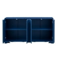 thumbnail image 4 of Blue Accent Cabinet, TUANLUO Buffet Sideboard with Linear Design, Storage Cabinet with 4 Doors, Wood Accent Cabinet with Adjustable Shelves for Kitchen Dining Room Living Room, 4 of 10
