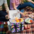 thumbnail image 5 of FORMRS Insulated Cooler Bag 24 Cans Capacity Soft Leakproof Lunch Box with Side Pockets, Green Wavy Plaid, 5 of 7