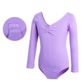 thumbnail image 3 of JAJAHO Girls Long Sleeve Leotard Ballet Dancewear Bodysuits For Kids 2-15 Years Ballerina Outfits V Neck Soft Leotards, 3 of 3