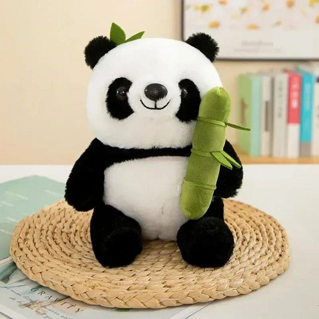Panda de tubo de bambú de 25cm para niños, regalo de bambú, bonito tesoro nacional, Panda gigante, muñeco Fubao Huahua, regalo, decoración de sofá