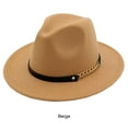 thumbnail image 3 of Qarigey Sombrero vintage elegante y duradero que abraza la moda atemporal Sombrero de fieltro Trilby vintage Sombreros Trilby Sombreros color crema, 3 of 6