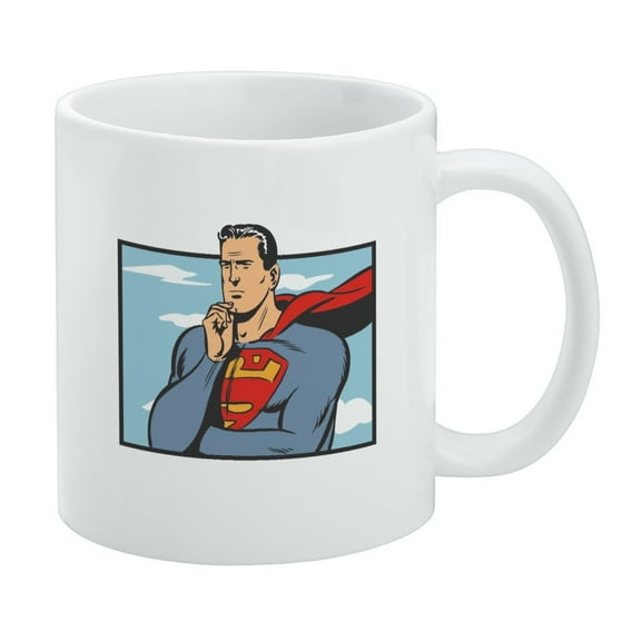 Superman Thinking White Mug
