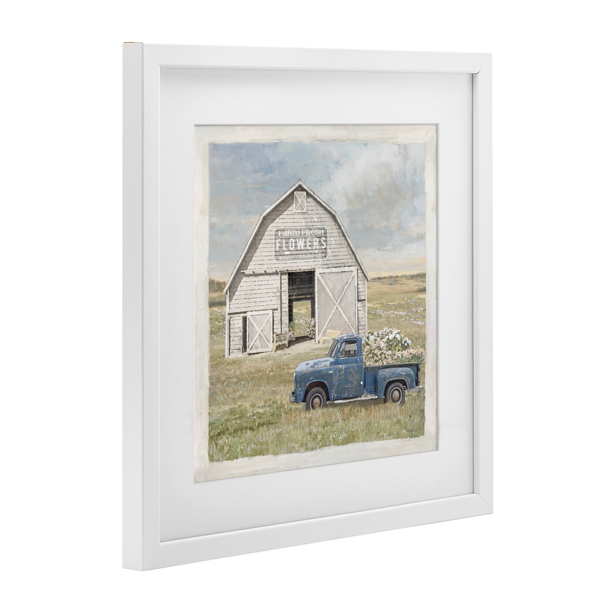 Stupell Industries Rustic Flower Barn White Framed Print Under Glass, design by Amber Sterling