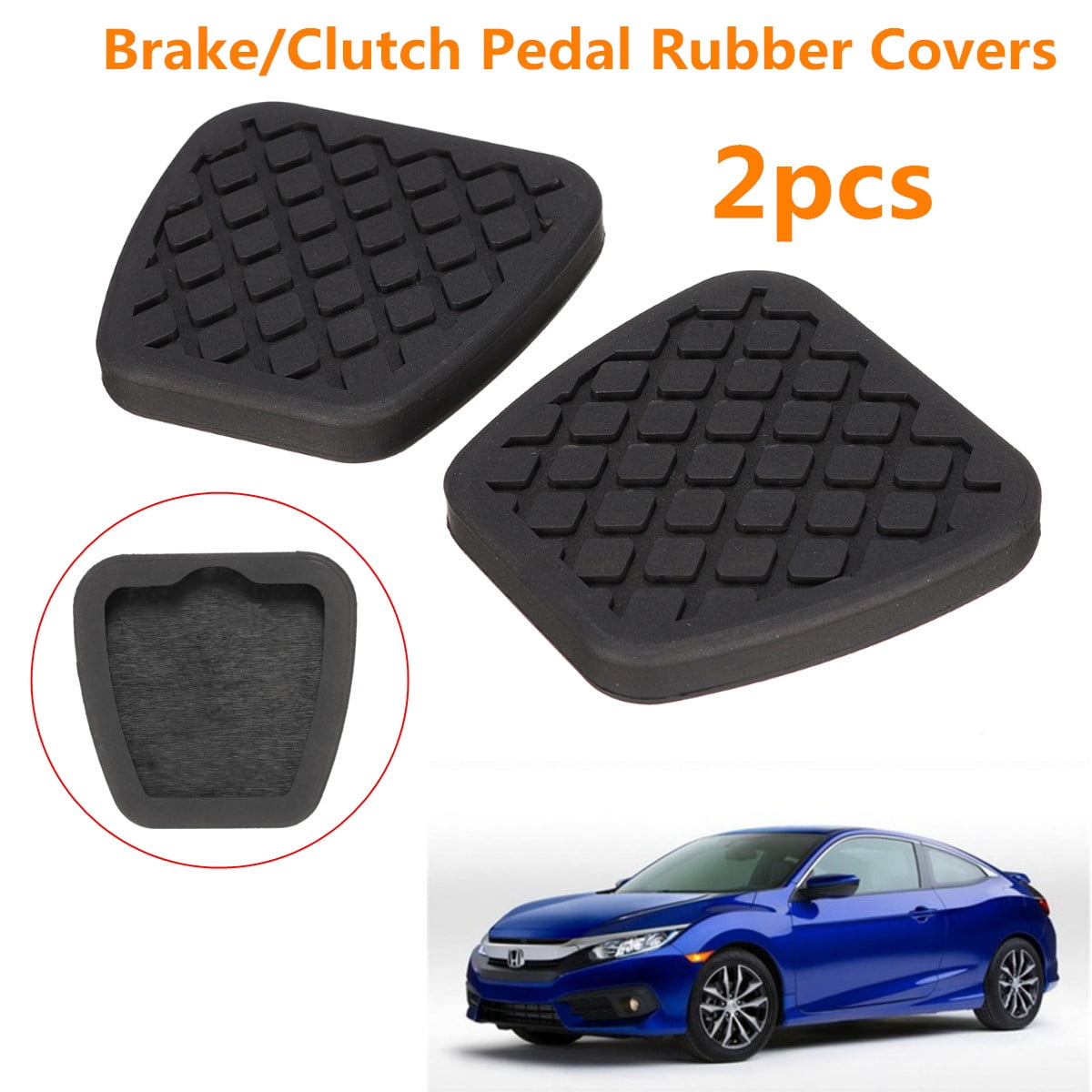 2 pieces Brake Clutch Pedal Pad Rubber Black For Honda Civic Accord CR-V Acura Kooshy Clutch Pedal and Brake Pedal Pad 