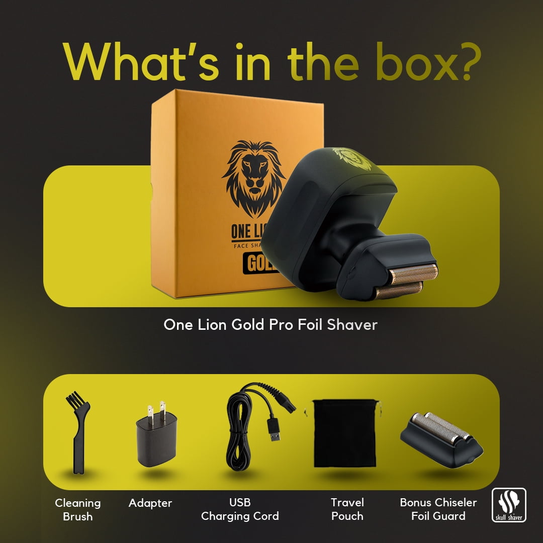 One Lion Gold PRO Foil shaver | Two foil options: Standard and Sensitive included | Verified Seller – Skull Shaver | Refrain From Other Listed Resellers