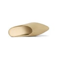 thumbnail image 4 of BLISSFUL STEP Women's Block Heels Pointed Toe Slip on Slide Mules Beige 7, 4 of 7