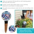 thumbnail image 3 of Sunnydaze Spring Petals Round Mosaic Glass Plant Watering Bulb with Clay Watering Spike, 3 of 10
