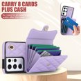 thumbnail image 5 of Case for Samsung Galaxy S21 Ultra, Crossbody Wristlet Case Wallet with RFID Blocking Card Slots KickStand Flip Folio PU Leather Magnetic Protective Cover Women for Samsung Galaxy S21 Ultra, Violet, 5 of 9