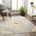 thumbnail image 2 of Surya Floransa FSA-2325 94 x 120" Rectangle Fabric Rug in Mustard Yellow/Gray, 2 of 4