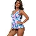 thumbnail image 3 of Attraco Womens V-neck Tankini Tops Ruffle Layered Padded Swimsuits Top UPF 50+ Flowy Bathing Suits Swimwear Top Only, 3 of 5