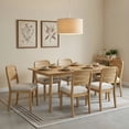 thumbnail image 5 of Dayalane Farmhouse Wooden Dining Chairs Set of 6, Chenille Upholstered Dining Room Chairs with Ladder Back & Thick Padded Seat, Rustic French Country Side Chairs for Dining Living Kitchen, Beige, 5 of 9