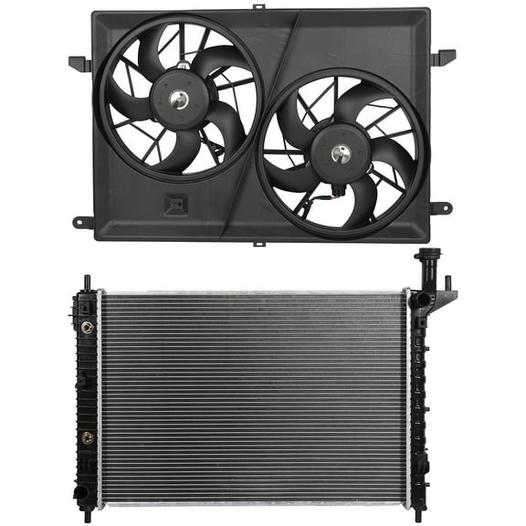 ECCPP 621-390 Cooling Fan*1   13007 Radiator*1 Replacement for 2008-2017 for Buick for Enclave 2009-2017 for Chevrolet for Traverse 2007-2016 for GMC for Acadia 2007-2010 for Saturn for Outlook
