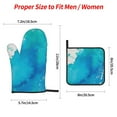 thumbnail image 4 of YFYANG Oven Mitts and Pot Holders Sets 4 Pieces, Non-Slip Heat Resistant Blue Watercolor Art Kitchen Glove Pot Mat for Cooking and Baking, 4 of 8