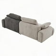 thumbnail image 5 of Modern 86.6″ Two-Seat Sofa in Beige with Grey Suede Fabric for Living Room, 5 of 12