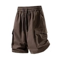 thumbnail image 3 of Men's Quick Dry Cargo Shorts Elastic Drawstring Waist with Multi-Pockets,Fashion Casual Lightweight Summer Shorts Coffee XXL, 3 of 8