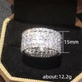 thumbnail image 2 of EOEMY 925 Silver Filled Ring Women Luxury Jewelry Cubic Zircon Wedding Ring Sz 6-10-6, 2 of 5