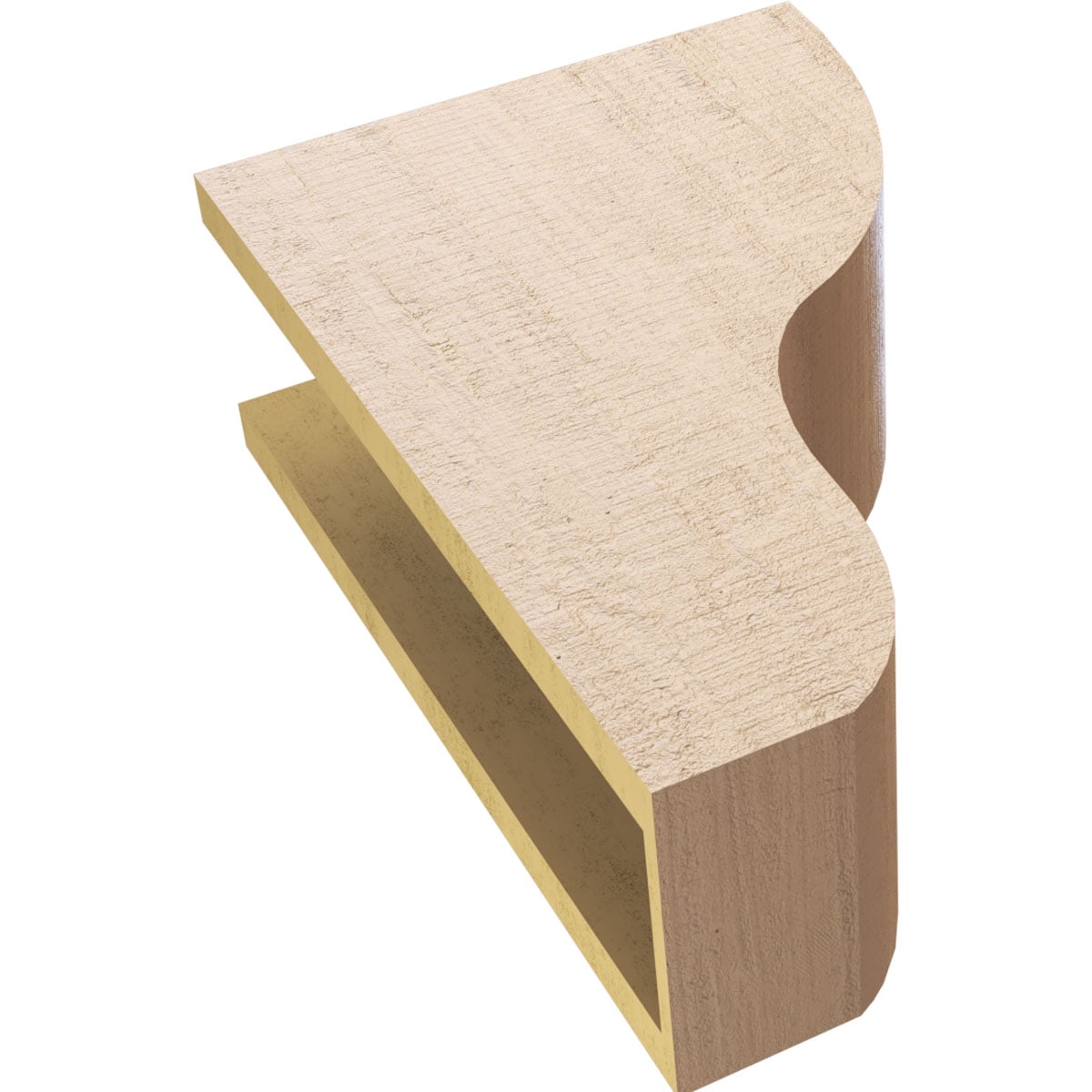 6"W x 12"D x 18"H Classic Greensboro Rough Cedar Woodgrain TimberThane Corbel, Primed Tan