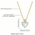 thumbnail image 2 of Flydeer Necklaces for Women 925 Sterling Silver Gold Plated 3CT Heart Cut 5A CZ Pendant Jewelry Gifts for Women, 2 of 5
